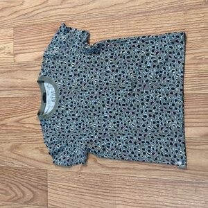 Leopard print short-sleeve t-shirt size medium slub jersey ringer neck by ATM